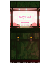 A 3d graphic of a strawberry themed arcade cabinet